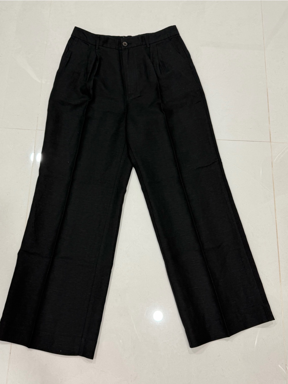 Onia Black Wide-Leg Trousers